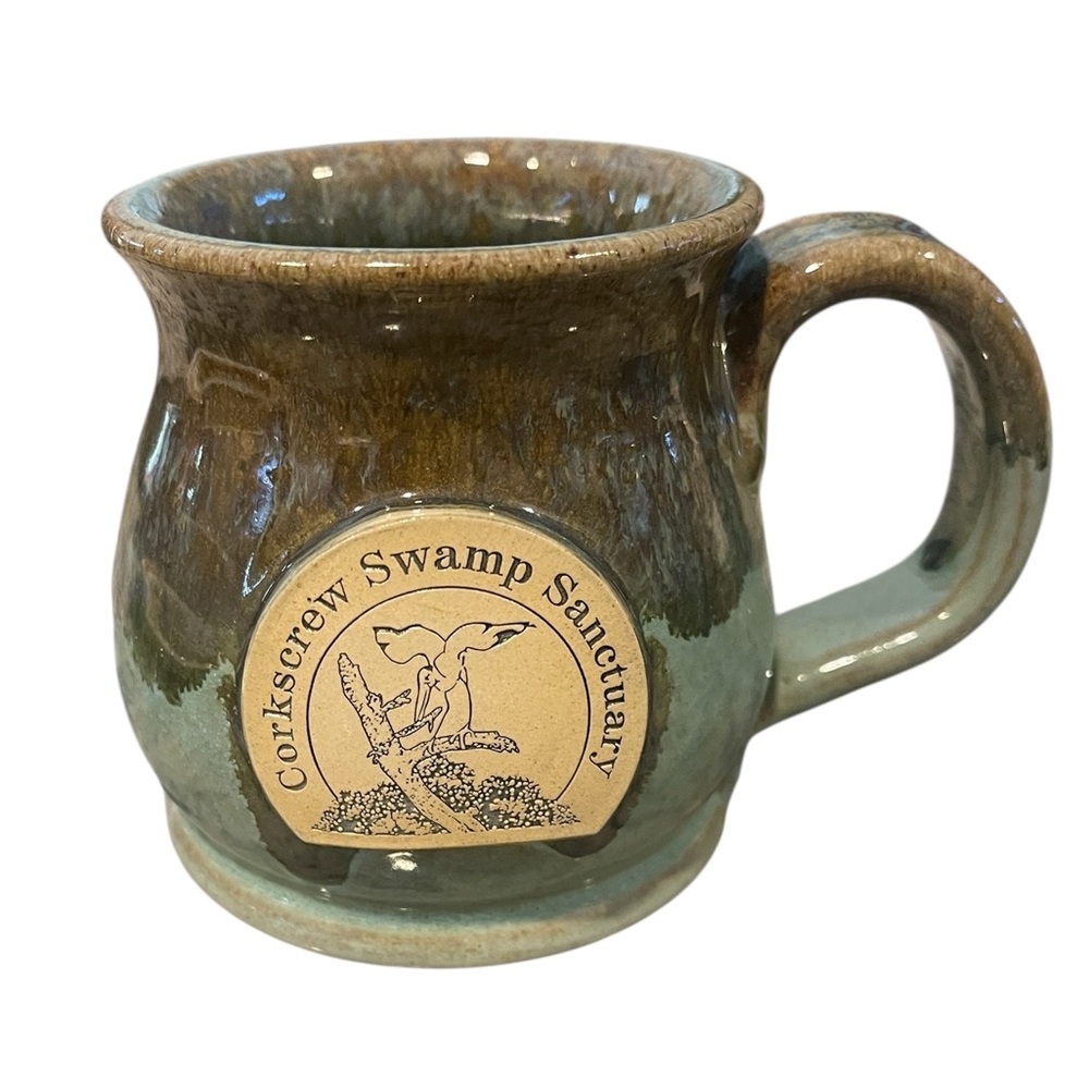 Sunset Hill Stoneware Mug Corkscrew Sanctuary Made In USA Pottery Mug Blue